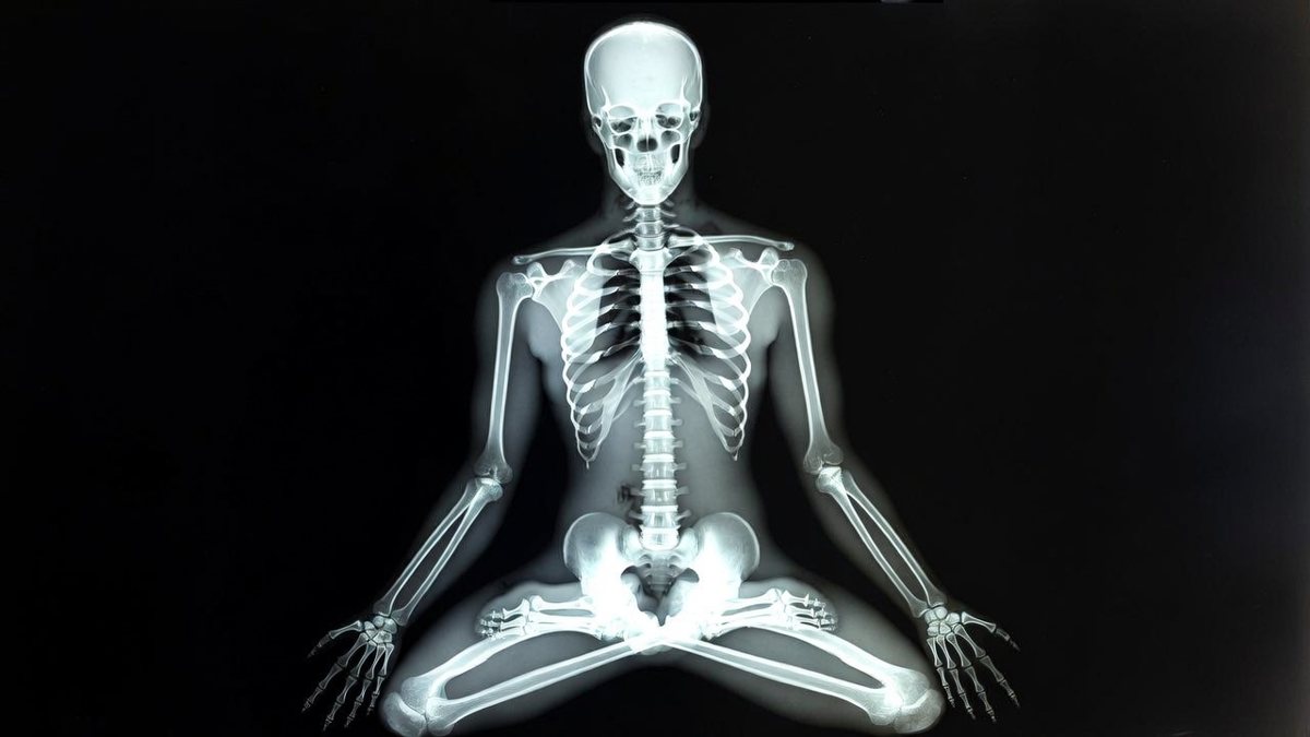 X-ray image of a meditating figure