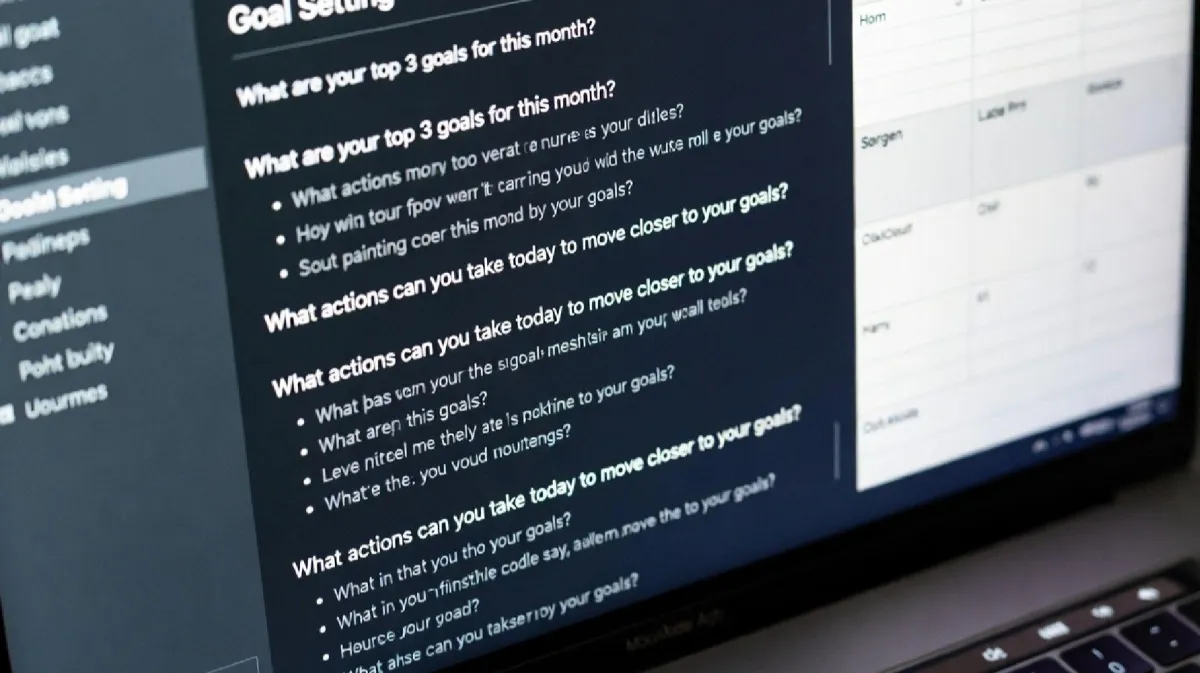 Lifestyle Design Template on screen