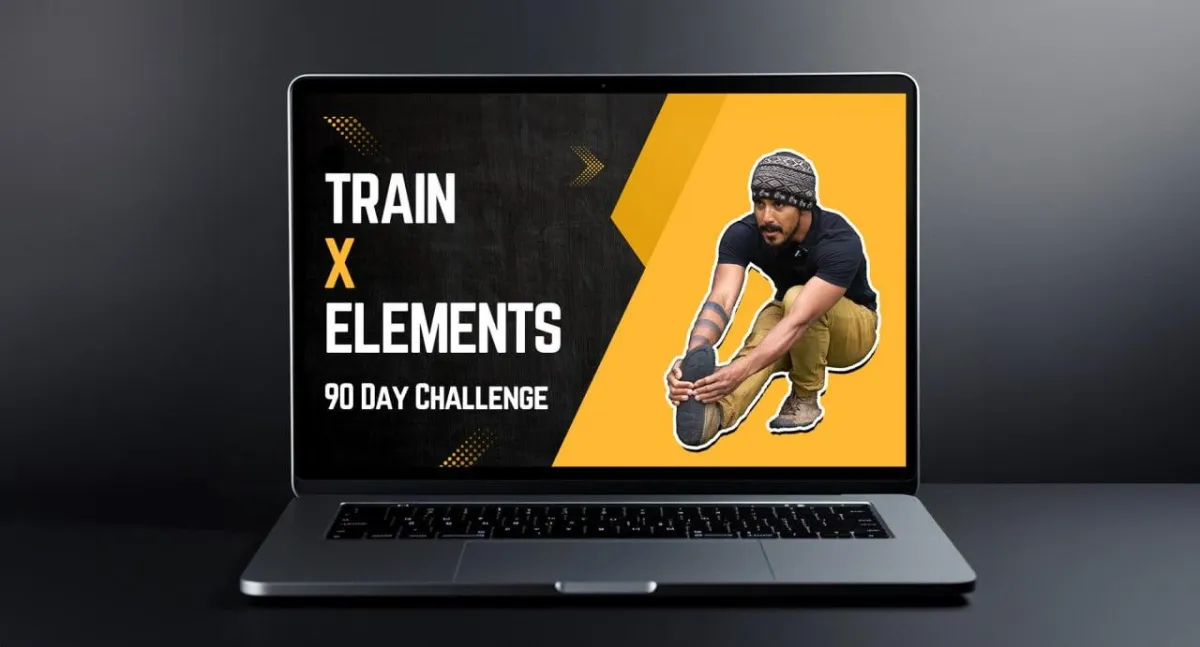 Train By Elements 90-day challenge on laptop